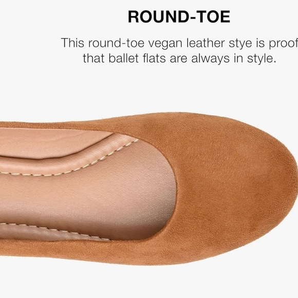 Journee Collection Tan faux Suede Women's Ballet Flats size 6.5 - Picture 8 of 9